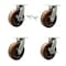 Service Caster 10'' Heavy Duty High Temp Phenolic Swivel Caster Set 2 Swivel Locks 2 Brakes, 4PK CRAN-SCC-KP92S1030-PHRHT-BSL-2-SLB-2 - alternate 1